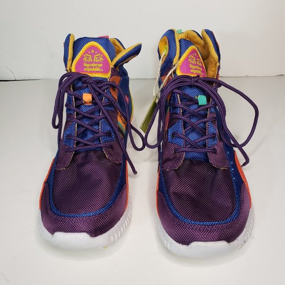 Tigerbear Republik Multicoloured Retro High Top Trainers Size 10 - Picture 1 of 7